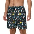 thumbnail image 1 of Yiaed Rocket Space Print Mens Swim Trunks Bathing Suit Compression Liner Beach Swim Shorts Swimwear Quick Dry Zipper Pocket No-Chafing Board Short-X-Large, 1 of 6