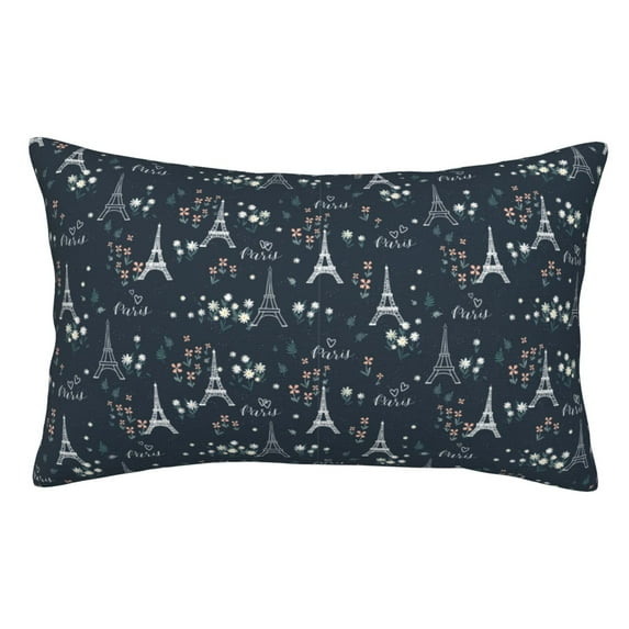 Yiaed Romantic Eiffel Tower Print Brushed Microfiber Envelope Pillowcases, Standard,Envelope Closure Pillow Cases(No pillow core)-14"x20"