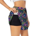 thumbnail image 1 of Yiaed Roosters 1 Print Women's Running Shorts with Liner 3 Zipper Pockets Elastic Workout Athletic Gym Yoga Shorts-Large, 1 of 7