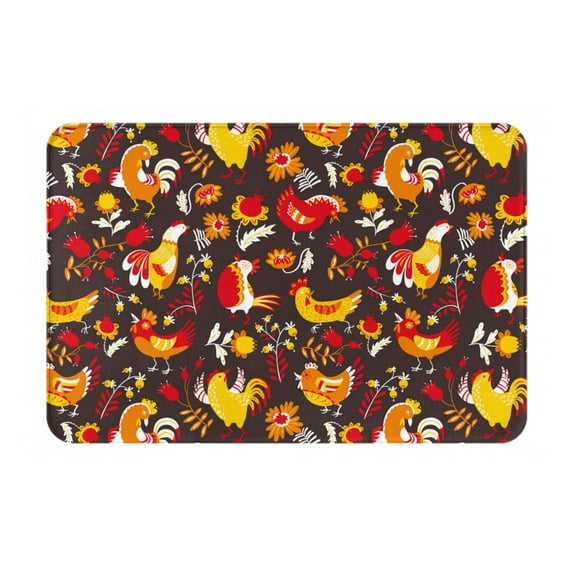 Yiaed Roosters Print Flannel Doormat Mat Outdoor Indoor Door Mats,Welcome Matt Outdoor Front Door Mat Doormat Outdoor Mat Outdoor Mat,16"x24"