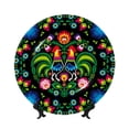 thumbnail image 1 of Yiaed Roosters and Flowers Print Bone China Decorative Plate Ceramic Dinner Plates Art Crafts with Display Stand-7in, 1 of 6