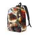 thumbnail image 1 of Yiaed Rose Floral Skull Print Laptop Backpack Travel Canvas Backpack Vintage Aesthetic Backpack for School Knapsack Plain Backpack Backpack for School-Small, 1 of 5