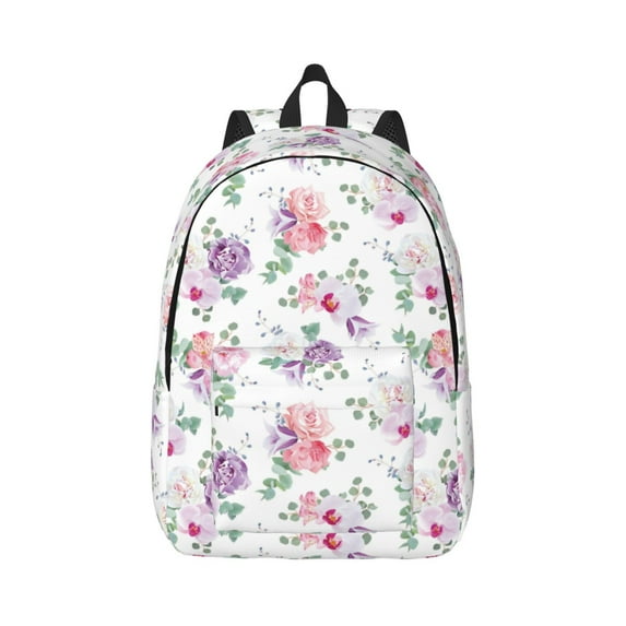 Yiaed Rose Flower B Print Backpack, Premium Laptop Backpack, Travel Backpack for Women, Lightweight Backpacks, Comfortable Back Pack-Medium