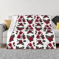thumbnail image 1 of Yiaed Rose Flowers Print Blanket Throw Blanket Soft Cozy Flannel Blanket for Home Bed Sofa Couch Chair-80"x60", 1 of 6