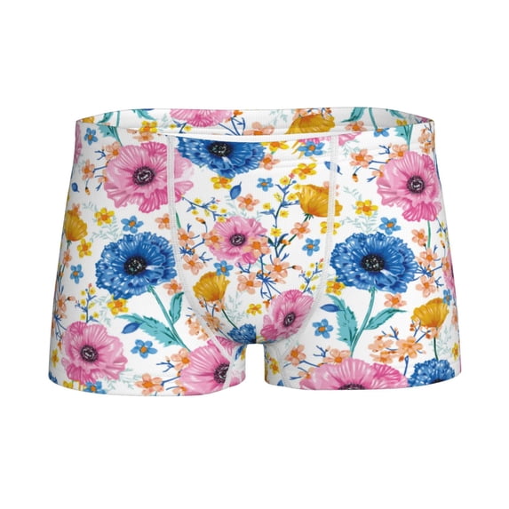 Yiaed Rose Flowers Print Boys' Boxer Briefs Cotton Casual Stretch Comfort Boys Boxers - Kids Boxer Briefs Underwear for Boys (6-18)-X-Small
