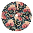 thumbnail image 1 of Yiaed Rose Flowers Print Christmas Tree Skirt , Tree SkirtsTree Mat for Christmas Winter Holiday Indoor Decorations-36", 1 of 7