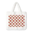 thumbnail image 1 of Yiaed Rose Flowers Print Fluffy Shoulder Bag Plush Bags Women Ladies Tote Bag Fluffy White Furry Purse Handbag for Autumn and Winter, 1 of 7