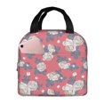 thumbnail image 1 of Yiaed Rose Flowers Print Insulated Lunch Bag Reusable Cute Tote Lunch Box, Leakproof Cooler Lunch Bags for Work Office Travel School Picnic, 1 of 5