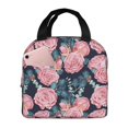 thumbnail image 1 of Yiaed Rose Flowers Print Insulated Lunch Bag Reusable Cute Tote Lunch Box, Leakproof Cooler Lunch Bags for Work Office Travel School Picnic, 1 of 5