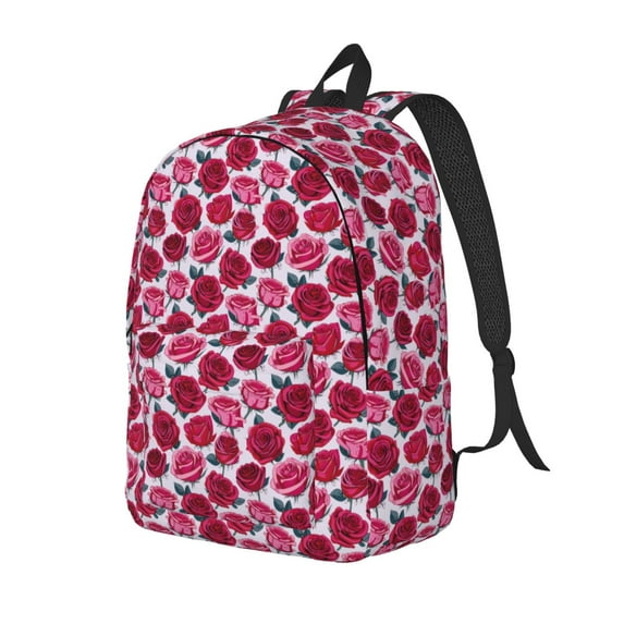 Yiaed Rose Flowers Print Print Laptop Backpack Travel Canvas Backpack Vintage Aesthetic Backpack for School Knapsack Backpack Backpack for School-Small