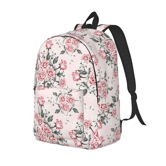 Yiaed Rose Flowers Print Print Laptop Backpack Travel Canvas Backpack Vintage Aesthetic Backpack for School Knapsack Backpack Backpack for School-