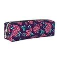 thumbnail image 1 of Yiaed Rose Flowers Print Leather Pencil Case - Leather Pen Pencil Holder - Elegant & Practical Pencil Pouch for Work & Office, 1 of 7