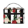 thumbnail image 1 of Yiaed Rose Flowers Print Makeup Bag Travel Cosmetic Bags for Women Girls Zipper Pouch Makeup Organizer, 1 of 4