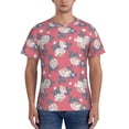 thumbnail image 1 of Yiaed Rose Flowers Print Mens Short Sleeve Tight Fit T-Shirt, Crewneck Casual Tee-Small, 1 of 5