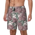 thumbnail image 1 of Yiaed Rose Flowers Print Mens Swim Trunks Bathing Suit Compression Liner Beach Swim Shorts Swimwear Quick Dry Zipper Pocket No-Chafing Board Short-3X-Large, 1 of 6