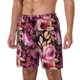 thumbnail image 1 of Yiaed Rose Flowers Print Mens Swim Trunks Bathing Suit Compression Liner Beach Swim Shorts Swimwear Quick Dry Zipper Pocket No-Chafing Board Short-3X-Large, 1 of 6