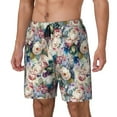 thumbnail image 1 of Yiaed Rose Flowers Print Mens Swim Trunks Bathing Suit Compression Liner Beach Swim Shorts Swimwear Quick Dry Zipper Pocket No-Chafing Board Short-Large, 1 of 6