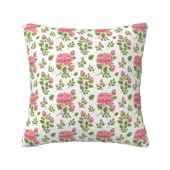 Yiaed Rose Flowers Print Pillow Covers Super Soft Decorative Square Throw Pillow Covers Case Cushion Covers for Sofa Couch Bedroom Car Decor(No pillow core)-18"x18"
