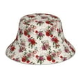 thumbnail image 1 of Yiaed Rose Flowers Print Reflective Stripe Bucket Hat Unisex Funny Outdoor Fisherman Cap Beach Sun Hat, 1 of 5