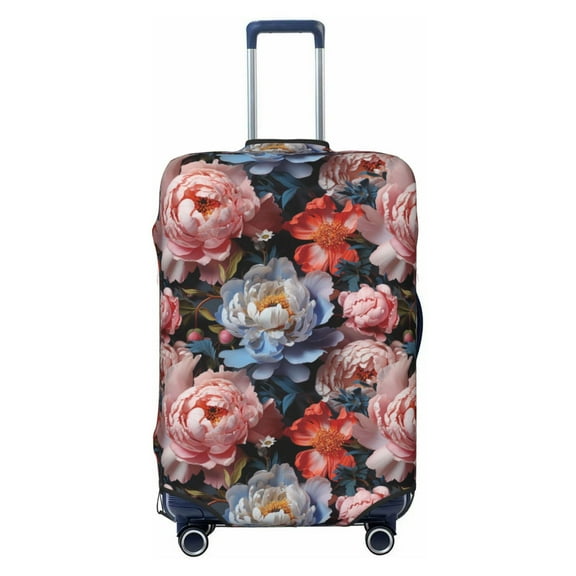 Yiaed Rose Flowers Print Travel Luggage Cover Suitcase Protector Fits 18-32 Inch Luggage Wheel Covers Patterned Elastic Luggage Anti-scratch（No luggage）-Small