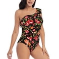 thumbnail image 1 of Yiaed Rose Flowers Print Women One Piece Swimsuits Tummy Control One Shoulder Bathing Suits Pattern Ruffle Swimwear-Medium, 1 of 8
