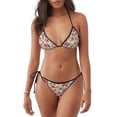 thumbnail image 1 of Yiaed Rose Flowers Print Women's Two Piece Bikini Swimsuit Sexy Triangle Top Bathing Suits String Cheeky Bikini Sets -XX-Large, 1 of 6