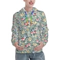 thumbnail image 1 of Yiaed Rose Flowers Print Womens Casual Hoodies Crew Neck Long Sleeve Sweatshirts With Pocket Pullover Tops Women's Hooded Sweatshirt-Small, 1 of 5