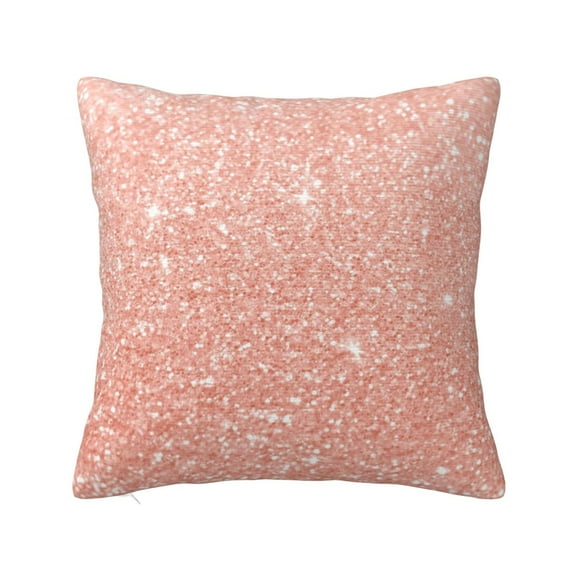 Yiaed Rose Gold Glitter Print Pillow Covers Super Soft Decorative Square Throw Pillow Covers Case Cushion Covers for Sofa Couch Bedroom Car Decor(No pillow core)-12"x12"