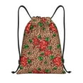 thumbnail image 1 of Yiaed Rose Mix Leopard 1 Print Drawstring Bags Drawstring Backpack Bulk String Back Pack Gym Sport Bag-Medium, 1 of 5