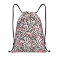 thumbnail image 1 of Yiaed Rose Mix Leopard 3 Print Drawstring Bags Drawstring Backpack Bulk String Back Pack Gym Sport Bag-Small, 1 of 5