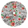 thumbnail image 1 of Yiaed Roses Mixed Zebra 1 Print Christmas Tree Skirt , Tree SkirtsTree Mat for Christmas Winter Holiday Indoor Decorations-48", 1 of 7