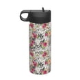 thumbnail image 1 of Yiaed Roses Mixed Zebra Print Water Bottle with Straw Lid, Stainless Steel Double Wall Insulated Water Bottle | Leak-Proof and Spill-Proof Water Bottle, 1 of 8