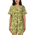 thumbnail image 1 of Yiaed Running Beagle Print Short Sleeve Pajama Sets for Women Casual Crew Neck 2 Piece Lounge Sets Women's Short-Sleeved Pajama-Medium, 1 of 1