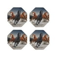 thumbnail image 1 of Yiaed Running Horses Print Leather Coasters for Drinks - Cup Coasters Coffee Table Kitchen Table Bar, Home & Office Gifts Handmade Drink Coasters-Octagon, 1 of 6