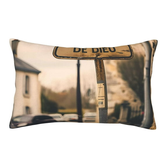 Yiaed Rustic French Signpost Print Brushed Microfiber Envelope Pillowcases, Standard,Envelope Closure Pillow Cases(Without Pillow Core)-20"x30"