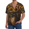 thumbnail image 1 of Yiaed Rustic Sunflower Bouquet Print Mens Casual Wrinkle Free Shirts Short Sleeve Button Down Summer Stretch Dress Shirt-Medium, 1 of 5