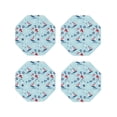 thumbnail image 1 of Yiaed Sailboats Anchors Print Leather Coasters for Drinks - Cup Coasters Coffee Table Kitchen Table Bar, Home & Office Gifts Handmade Drink Coasters-Octagon, 1 of 6