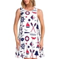 thumbnail image 1 of Yiaed Sailing Marine Travel Print Women's Sleeveless Dress, Loose Fit Summer Dress, Casual Sleeveless Dress for Women, 1 of 7
