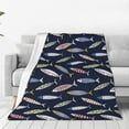 thumbnail image 1 of Yiaed Sardine Pattern Fleece Throw Blanket,Fleece Throw Blankets for Couch & Bed All Season Use -50"x40", 1 of 6