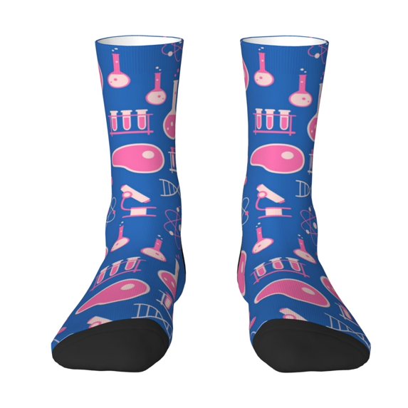 Yiaed Science Experiment Print Great elasticity Crew Socks Sports socks for Men and Women