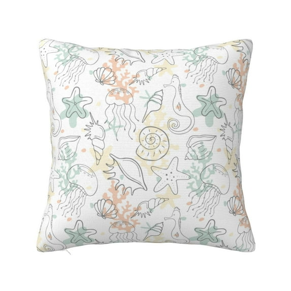 Yiaed Sea Animals Print Pillow Covers Super Soft Decorative Square Throw Pillow Covers Case Cushion Covers for Sofa Couch Bedroom Car Decor(No pillow core)-22"x22"