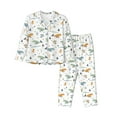 thumbnail image 1 of Yiaed Sea Creatures Print Pajamas Women's Long Sleeve Sleepwear Soft Button Down Loungewear Pjs Lounge Set Nightwear Womens Pajama Pants-Small, 1 of 7