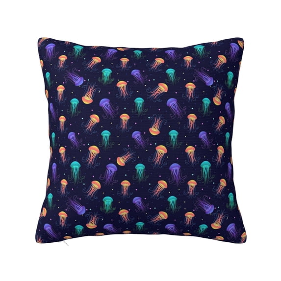 Yiaed Sea Jellyfish Print Pillow Covers Super Soft Decorative Square Throw Pillow Covers Case Cushion Covers for Sofa Couch Bedroom Car Decor(No pillow core)-22"x22"