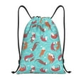 thumbnail image 1 of Yiaed Sea Otters Family In Blue Water Print Drawstring Bags Drawstring Backpack Bulk String Back Pack Gym Sport Bag-Small, 1 of 5