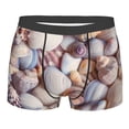 thumbnail image 1 of Yiaed Sea Shells Print Men's Soft Cotton Boxer Shorts Breathable Boxers Underwear Moisture-Wicking Underwear Stretch Boxer Briefs for Man-Large, 1 of 5
