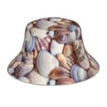 thumbnail image 1 of Yiaed Sea Shells Print Reflective Stripe Bucket Hat Unisex Funny Outdoor Fisherman Cap Beach Sun Hat, 1 of 5