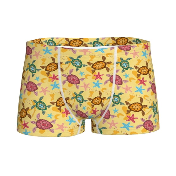 Yiaed Sea and Sand Print Boys' Boxer Briefs Cotton Casual Stretch Comfort Boys Boxers - Kids Boxer Briefs Underwear for Boys (6-18)-Medium