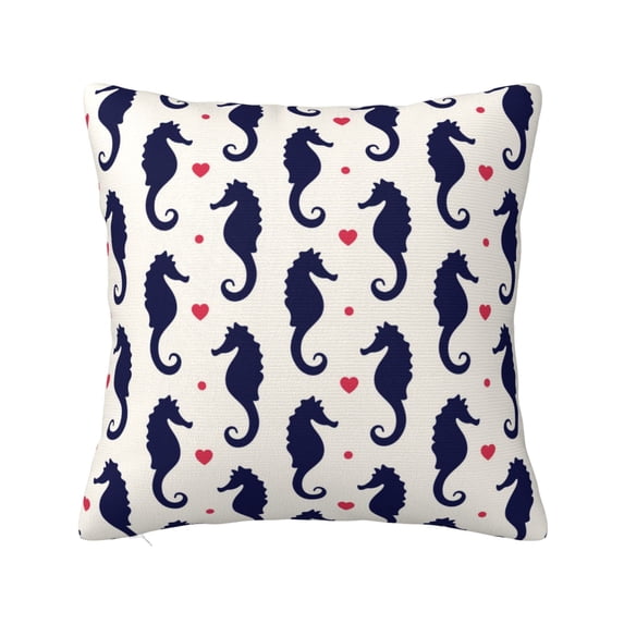 Yiaed Seahorses and Hearts Print Pillow Covers Super Soft Decorative Square Throw Pillow Covers Case Cushion Covers for Sofa Couch Bedroom Car Decor(No pillow core)-22"x22"