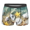 thumbnail image 1 of Yiaed Seashell On The Beach Print Men's Soft Cotton Boxer Shorts Breathable Boxers Underwear Moisture-Wicking Underwear Stretch Boxer Briefs for Man-Large, 1 of 5