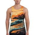 thumbnail image 1 of Yiaed Serene Ocean Sunset Print Mens Compression Shirt Slimming Body Shaper Vest Workout Tank Tops Abs Abdomen Undershirts-Large, 1 of 7